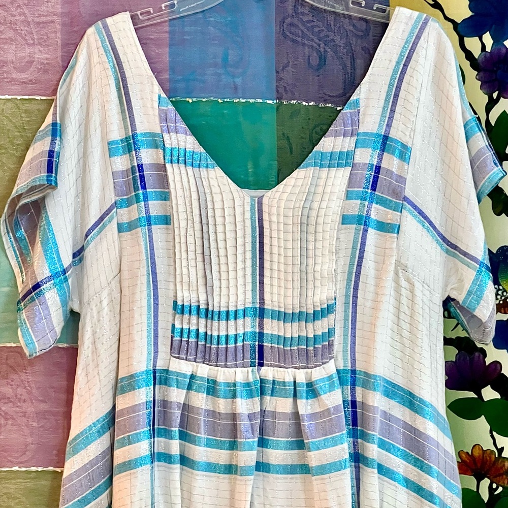 🌺🎉HP🎉🌺 NWT Free People Barcelona Shimmer Plaid Mini Dress - Picture 13 of 16